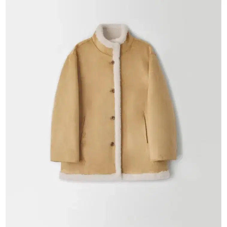 [BUNJANG] Onedmin Camel Faux Shearling Jacket / 온드민 무스탕