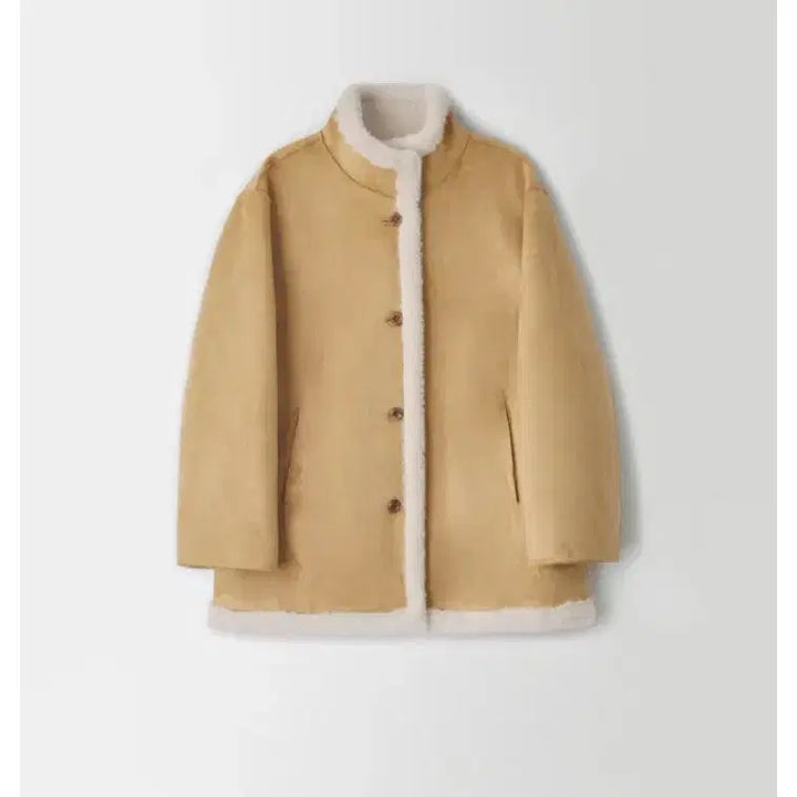 [BUNJANG] Onedmin Camel Faux Shearling Jacket / 온드민 무스탕