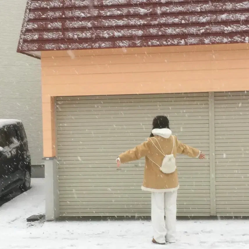[BUNJANG] Onedmin Camel Faux Shearling Jacket / 온드민 무스탕