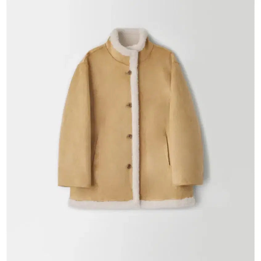 [BUNJANG] Onedmin Camel Faux Shearling Jacket / 온드민 무스탕