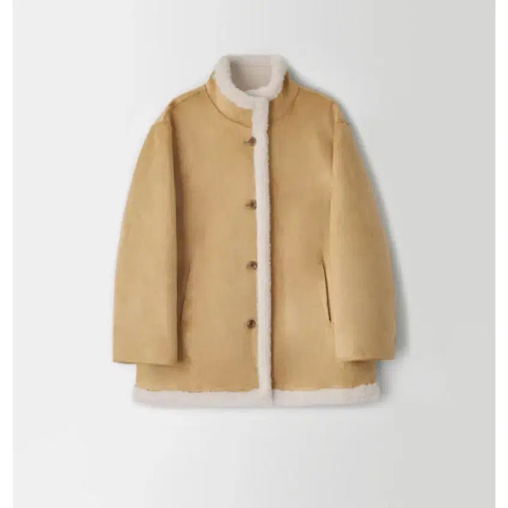 [BUNJANG] Onedmin Camel Faux Shearling Jacket / 온드민 무스탕