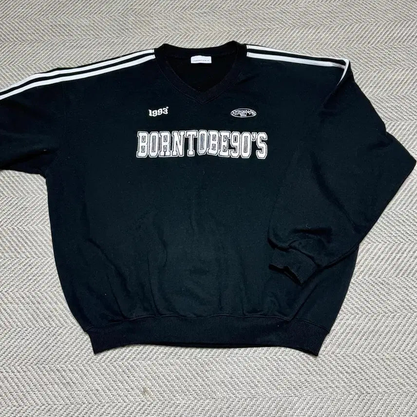 [BUNJANG] 1993studio Born to 90's Unisex Sweatshirt / 1993studio 검정색 맨투맨 Born to 90's/ unisex