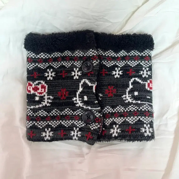 [BUNJANG] Kitty Knitted Neck Warmer / 키티 뜨개 넥워머