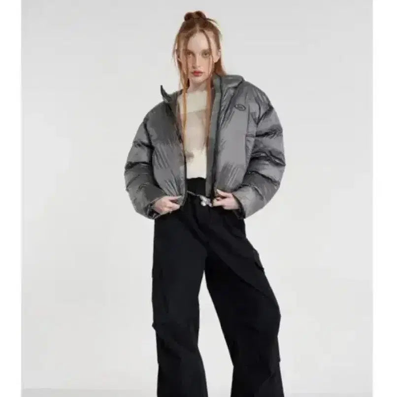 [BUNJANG] ATHR Silver Short Padded Jumper / ATHR 숏 패딩 점퍼 실버 S 앤디아더
