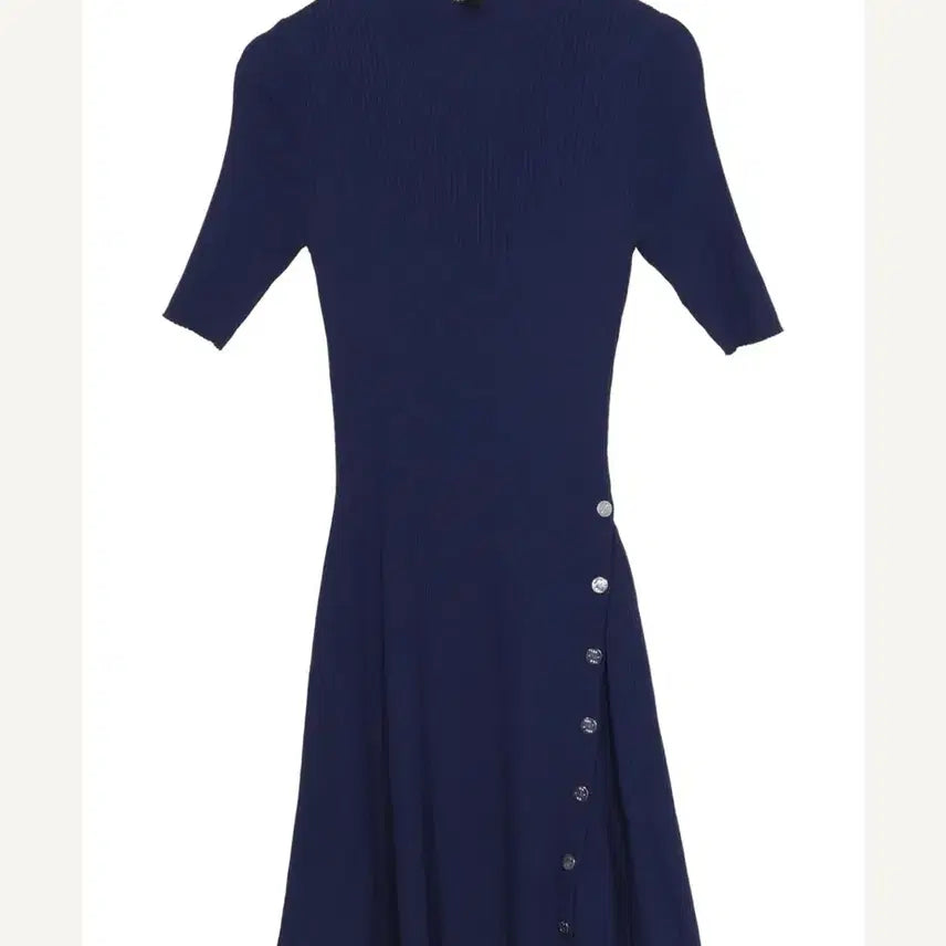 [BUNJANG] Maje Navy Knit Short Sleeve Dress / maje 마쥬 네이비 니트 반팔 원피스