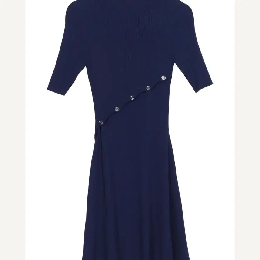 [BUNJANG] Maje Navy Knit Short Sleeve Dress / maje 마쥬 네이비 니트 반팔 원피스