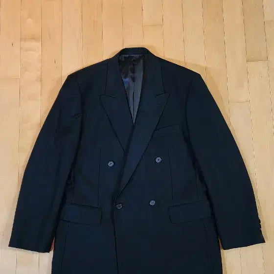 [BUNJANG] Black Double Wool Jacket L / (간절기용)블랙 더블 울자켓 L