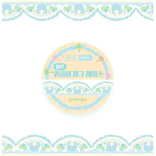 [BUNJANG] Fantapore Zomgom Check Lace Blue Washi Tape / 판타포레 좀곰이 체크 레이스 블루 마테
