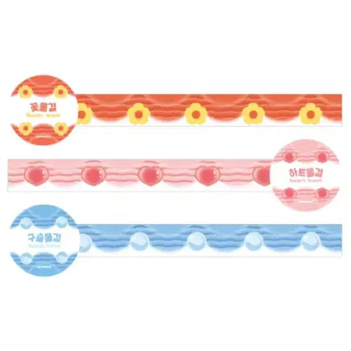[BUNJANG] Domongzzi Wave Pattern Masking Tape Set / 도몽찌 물결 마테 3종