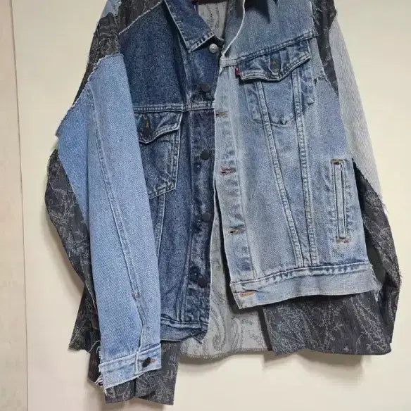 [BUNJANG] Needles Rebuild by Needles Patchwork Denim Jacket / 니들스 리빌드바이니들스 데님 자켓 패치워크