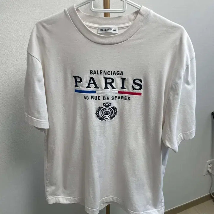 [BUNJANG] Balenciaga Paris Logo T-shirt White XS / 발렌시아가 파리 로고 반팔 티셔츠 화이트 xs사이즈