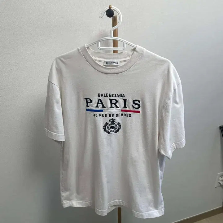 [BUNJANG] Balenciaga Paris Logo T-shirt White XS / 발렌시아가 파리 로고 반팔 티셔츠 화이트 xs사이즈