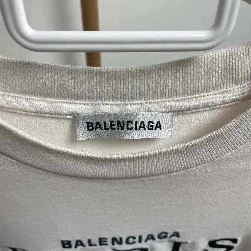 [BUNJANG] Balenciaga Paris Logo T-shirt White XS / 발렌시아가 파리 로고 반팔 티셔츠 화이트 xs사이즈