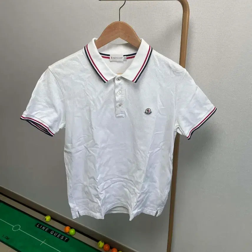 [BUNJANG] Moncler White Polo Shirt (M) / 몽클레어 화이트 카라티 M사이즈