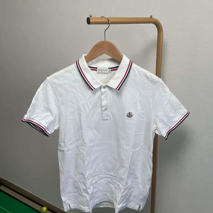 [BUNJANG] Moncler White Polo Shirt (M) / 몽클레어 화이트 카라티 M사이즈