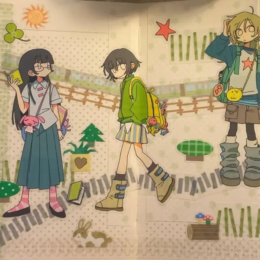 [BUNJANG] KomameRingo Stone Path Washi Tape Set / 코마메링고 나무판자길 돌판자길 마테 띵