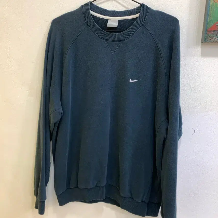 [BUNJANG] Nike Swoosh Navy Sweatshirt / 나이키 스우시 맨투맨 네이비