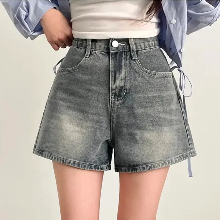 [BUNJANG] Gray XL Milk Tea Shorts / 밀크티 청반바지 그레이 XL