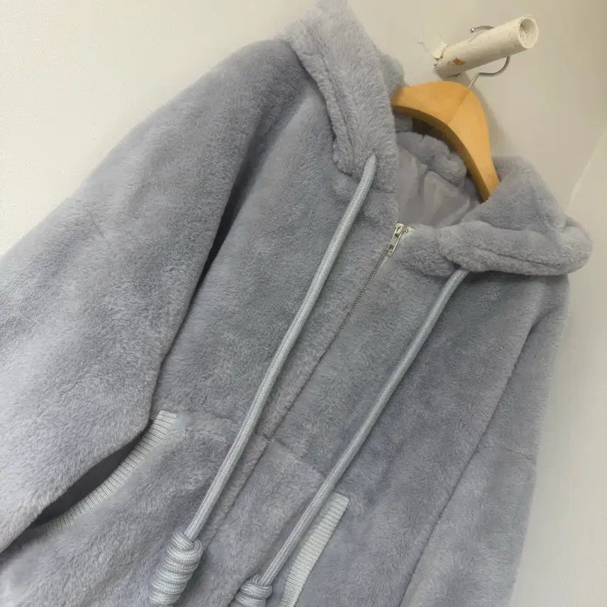 [BUNJANG] Mink Gray Hoodie Jumper / 밍크 점퍼 후드집업