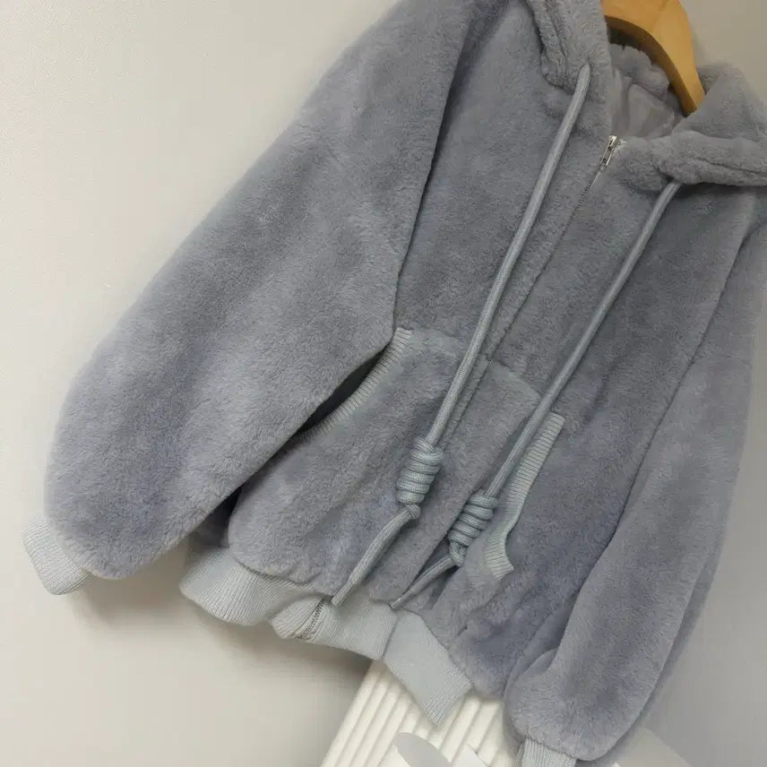 [BUNJANG] Mink Gray Hoodie Jumper / 밍크 점퍼 후드집업