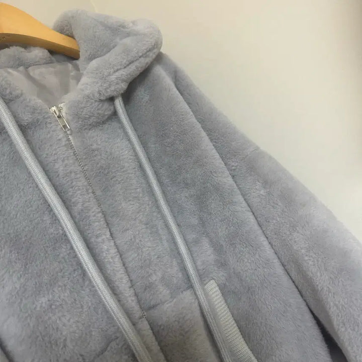 [BUNJANG] Mink Gray Hoodie Jumper / 밍크 점퍼 후드집업