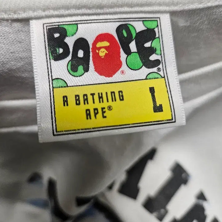 [BUNJANG] BAPE ABC Camo College T-shirt White Blue L / 베이프 abc 카모 컬리지 티셔츠 화이트 블루 L