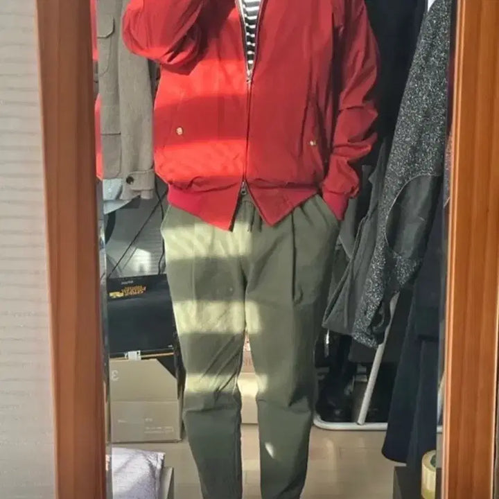 [BUNJANG] Amfeast Red Harrington Jacket / [M] 암피스트 레드 해링턴 자켓