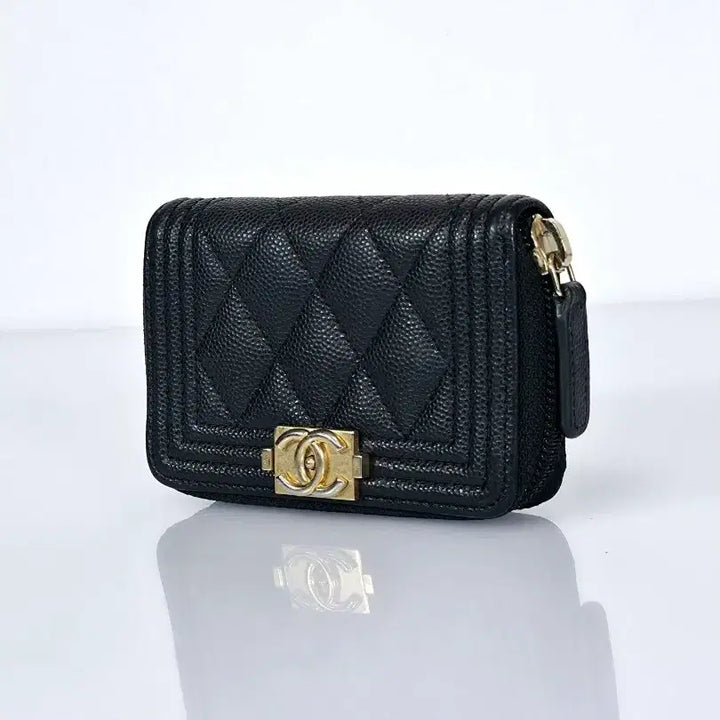 [BUNJANG] Chanel Boy Caviar Zipper Wallet / 샤넬 보이 케비어 지퍼 지갑