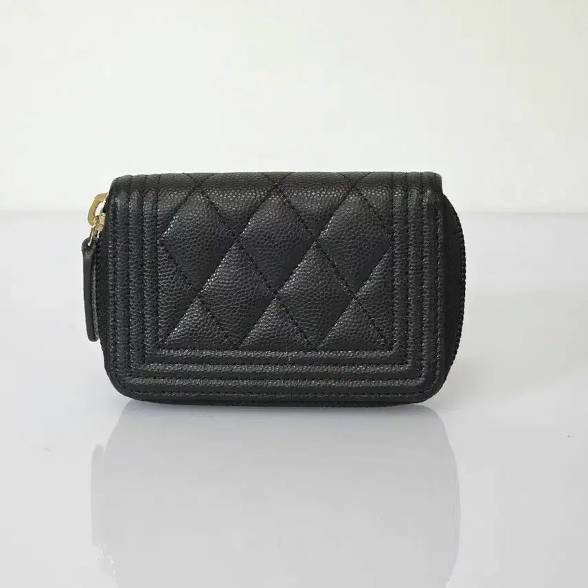 [BUNJANG] Chanel Boy Caviar Zipper Wallet / 샤넬 보이 케비어 지퍼 지갑