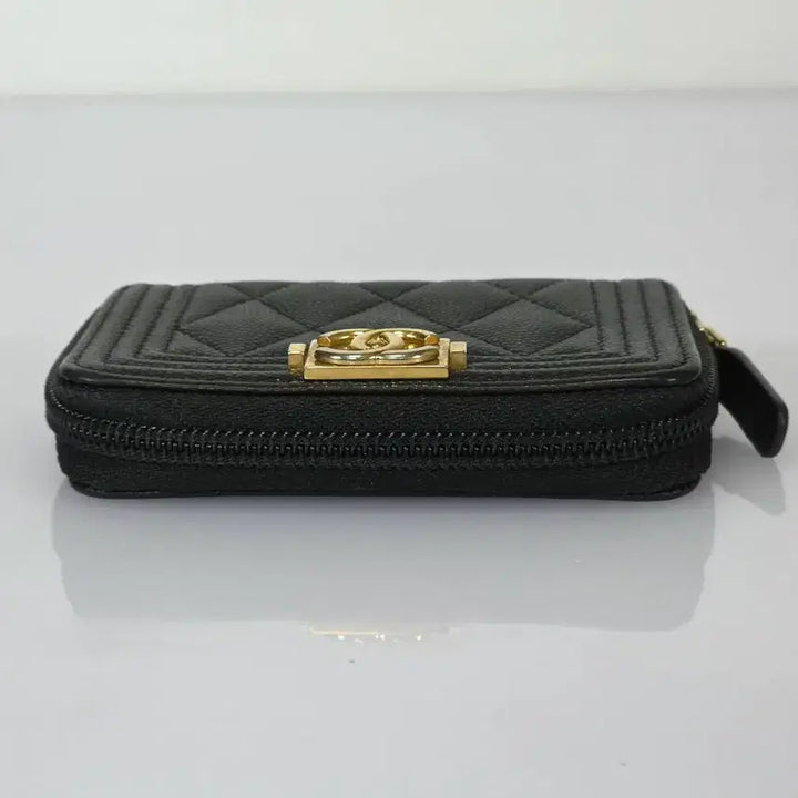[BUNJANG] Chanel Boy Caviar Zipper Wallet / 샤넬 보이 케비어 지퍼 지갑