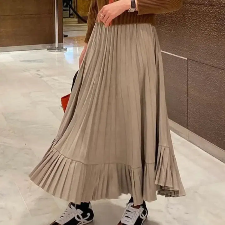 [BUNJANG] hershe: Two-Way Suede Skirt - Beige / 허앤쉬 hershe:) 투웨이 스커트 스웨이드 버전 베이지