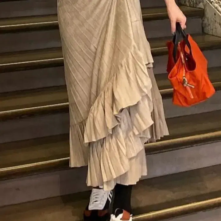 [BUNJANG] hershe: Two-Way Suede Skirt - Beige / 허앤쉬 hershe:) 투웨이 스커트 스웨이드 버전 베이지