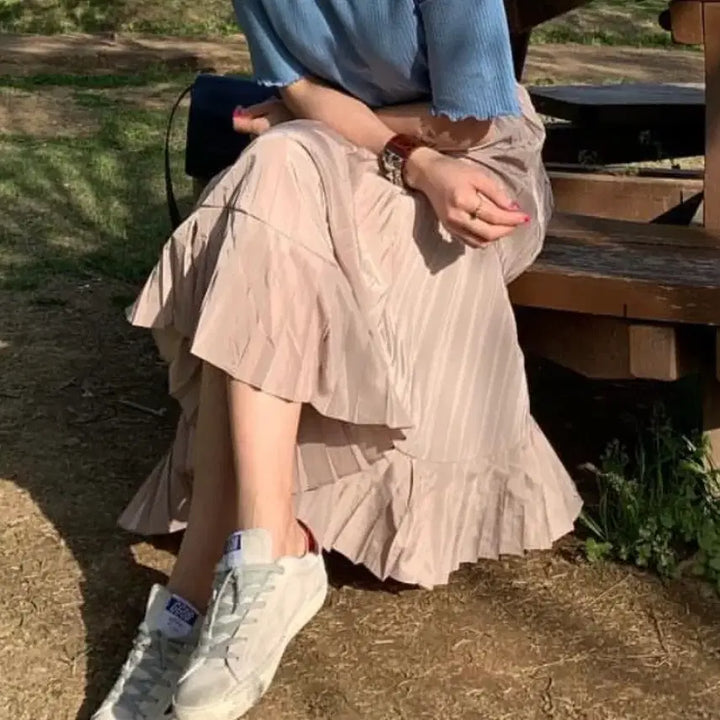 [BUNJANG] hershe: Two-Way Suede Skirt - Beige / 허앤쉬 hershe:) 투웨이 스커트 스웨이드 버전 베이지