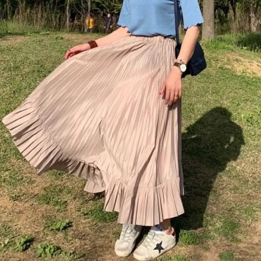 [BUNJANG] hershe: Two-Way Suede Skirt - Beige / 허앤쉬 hershe:) 투웨이 스커트 스웨이드 버전 베이지