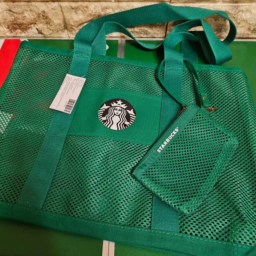 [BUNJANG] Starbucks Thailand Green Mesh Tote Bag / 태국스타벅스 그린 메쉬백(가방)
