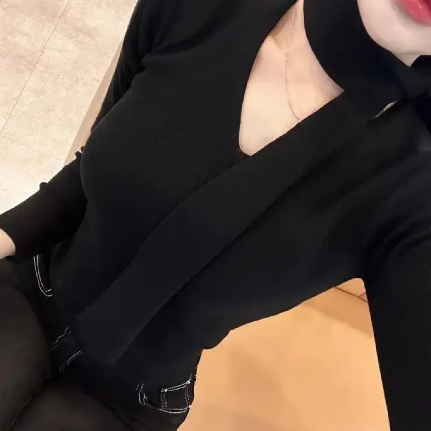 [BUNJANG] Glamn Ennuel Jeanne Tie Knit Top / 타이 니트 더마농 로제드유 홀리 라멜로즈 수입의류 글램니 엔뉴엘 잔느