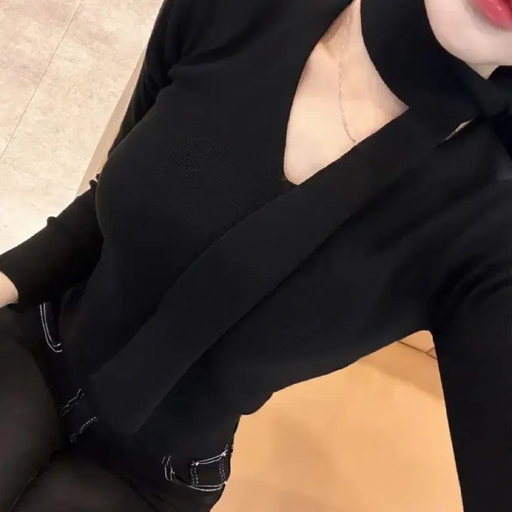[BUNJANG] Glamn Ennuel Jeanne Tie Knit Top / 타이 니트 더마농 로제드유 홀리 라멜로즈 수입의류 글램니 엔뉴엘 잔느