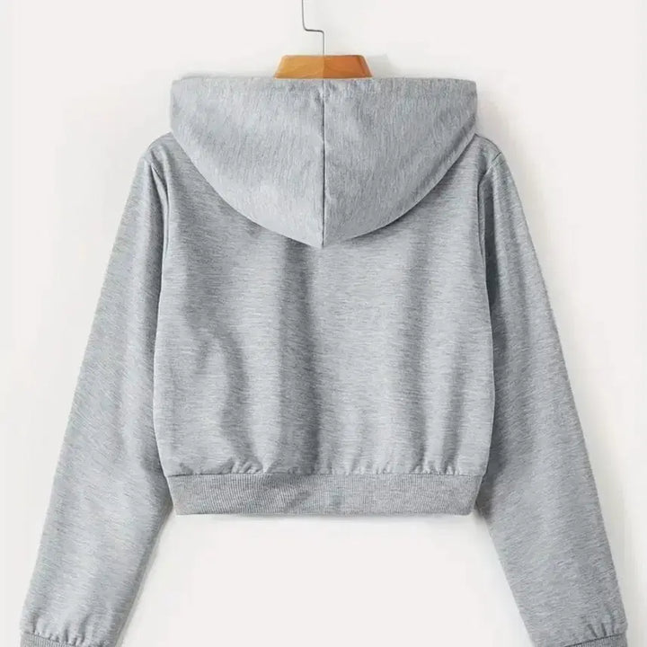 [BUNJANG] Gray Crop Hoodie and Mini Skirt Set / 회색 크롭 후드 집업.스커트세트 66사이즈()