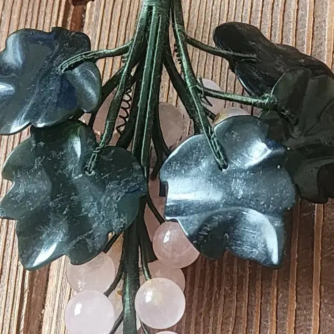 [BUNJANG] Chinese Rose Quartz Grape Sculpture / 중국옥 장미석   포도 조각 장식품