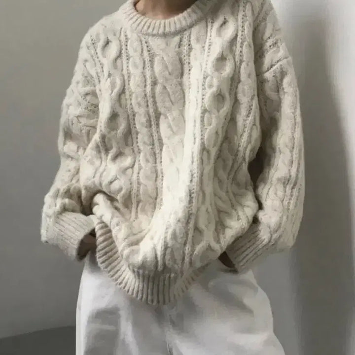 [BUNJANG] Manique Cable Knit Sweater / 매니크 꽈배기 니트