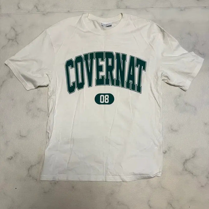 [BUNJANG] Covernat 08 College Logo T-shirt (White) / 커버낫 08컬리지 로고 반팔 티셔츠 화이트
