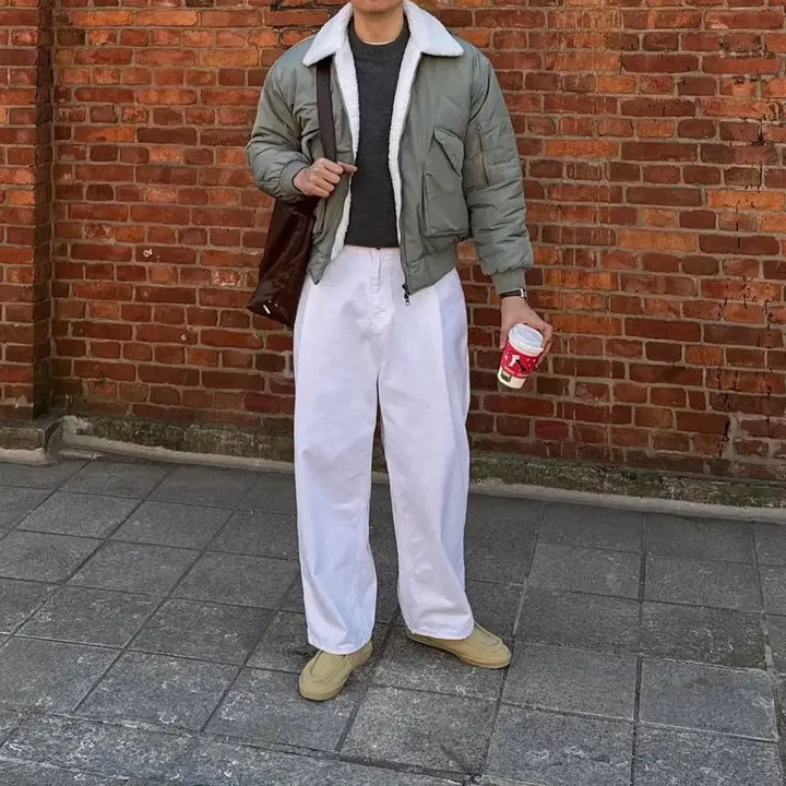 [BUNJANG] Heavy Nylon Aviator Mustang Jacket / 헤비 나일론 항공 무스탕