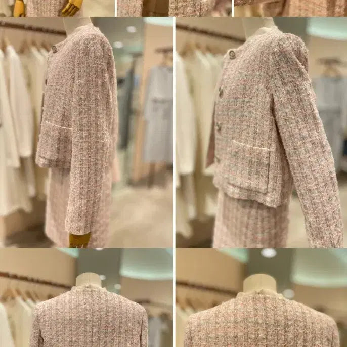 [BUNJANG] LINE Tweed Jacket Pink 55 / LINE 라인 어디션 트위드 자켓 핑크 55 판매합니다