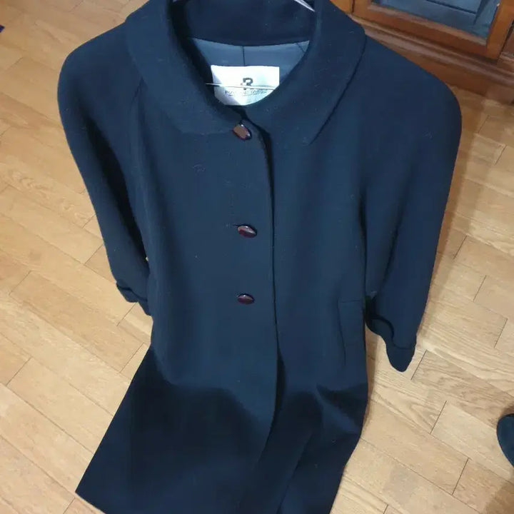 [BUNJANG] PIAZZA LUTENSE Black Wool Coat 55-66 / PIAZZA LUTENSE 블랙 모직 코트55~66