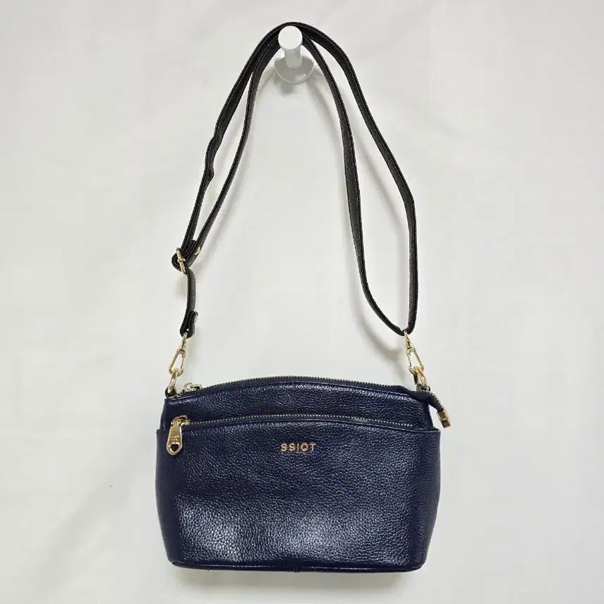 [BUNJANG] Ssamji Navy Leather Crossbody Shoulder Bag / 쌈지 네이비 소가죽 크로스백 숄더백 0126