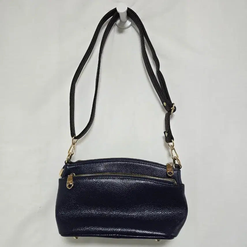 [BUNJANG] Ssamji Navy Leather Crossbody Shoulder Bag / 쌈지 네이비 소가죽 크로스백 숄더백 0126