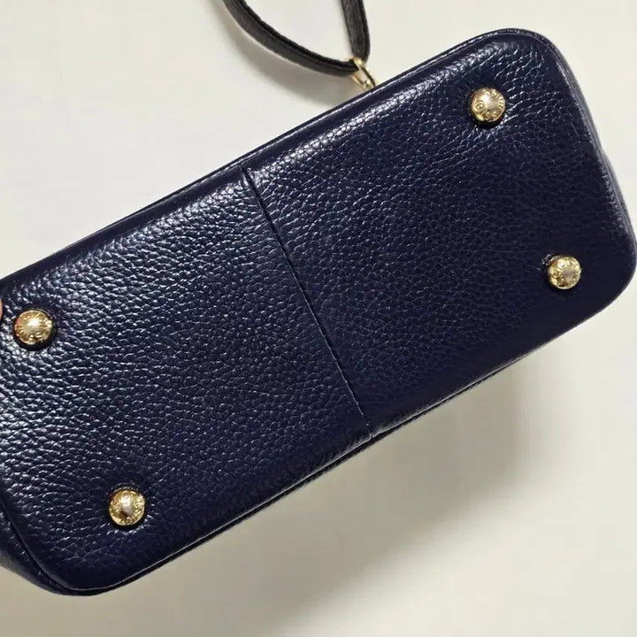 [BUNJANG] Ssamji Navy Leather Crossbody Shoulder Bag / 쌈지 네이비 소가죽 크로스백 숄더백 0126