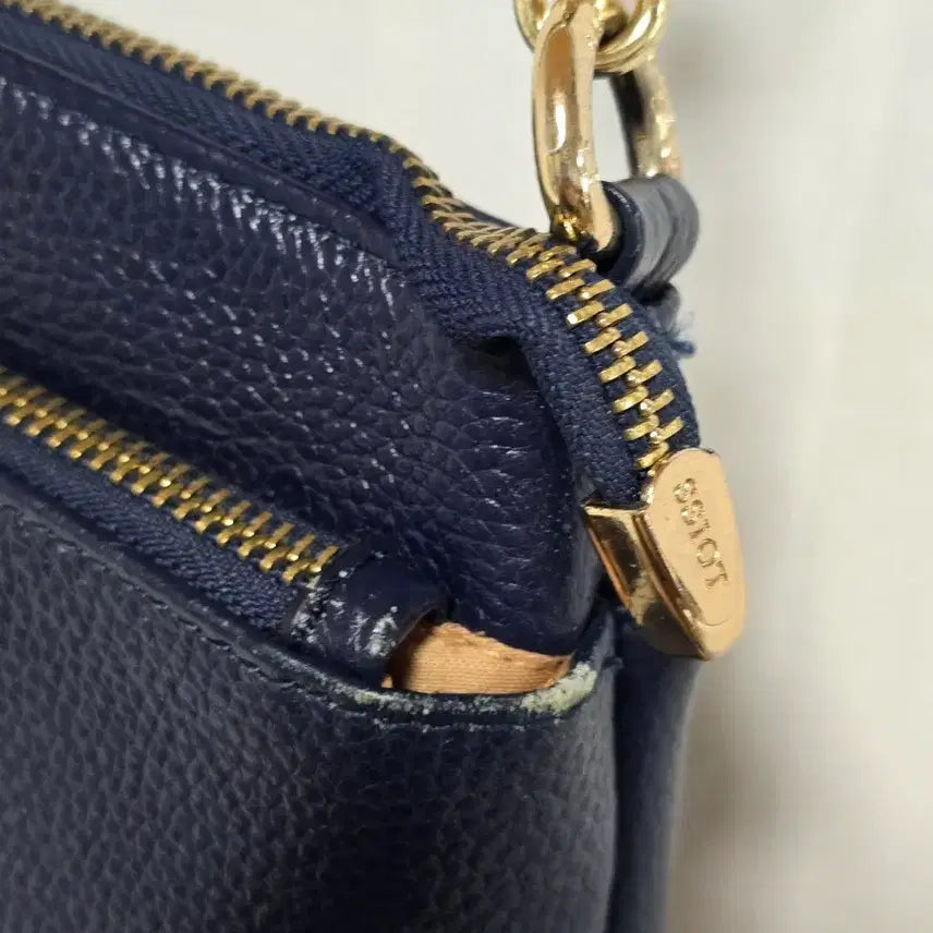 [BUNJANG] Ssamji Navy Leather Crossbody Shoulder Bag / 쌈지 네이비 소가죽 크로스백 숄더백 0126
