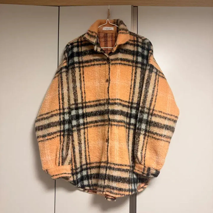 [BUNJANG] Designer Check Pattern Oversized Shirt Jacket / 미사용 디자인 브랜드 체크 자켓 셔츠 오버핏 55667788 사이즈 F