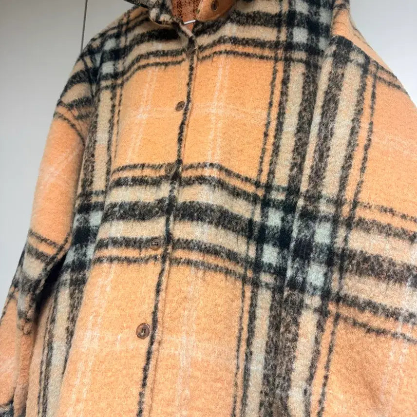 [BUNJANG] Designer Check Pattern Oversized Shirt Jacket / 미사용 디자인 브랜드 체크 자켓 셔츠 오버핏 55667788 사이즈 F